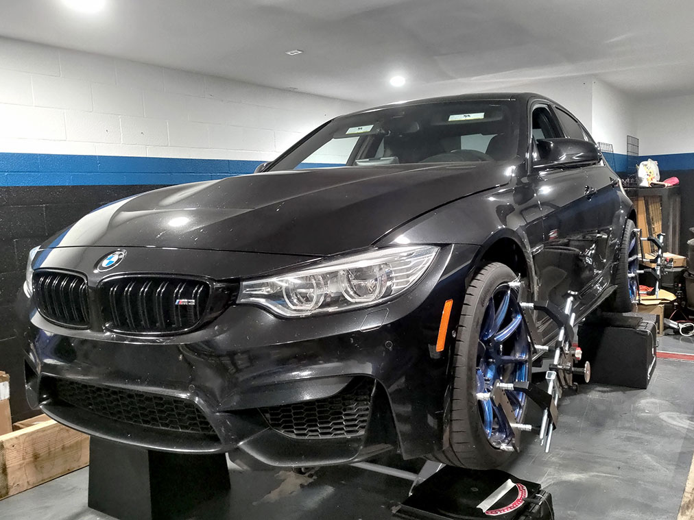 Liang's BMW M3 Up on the Lift