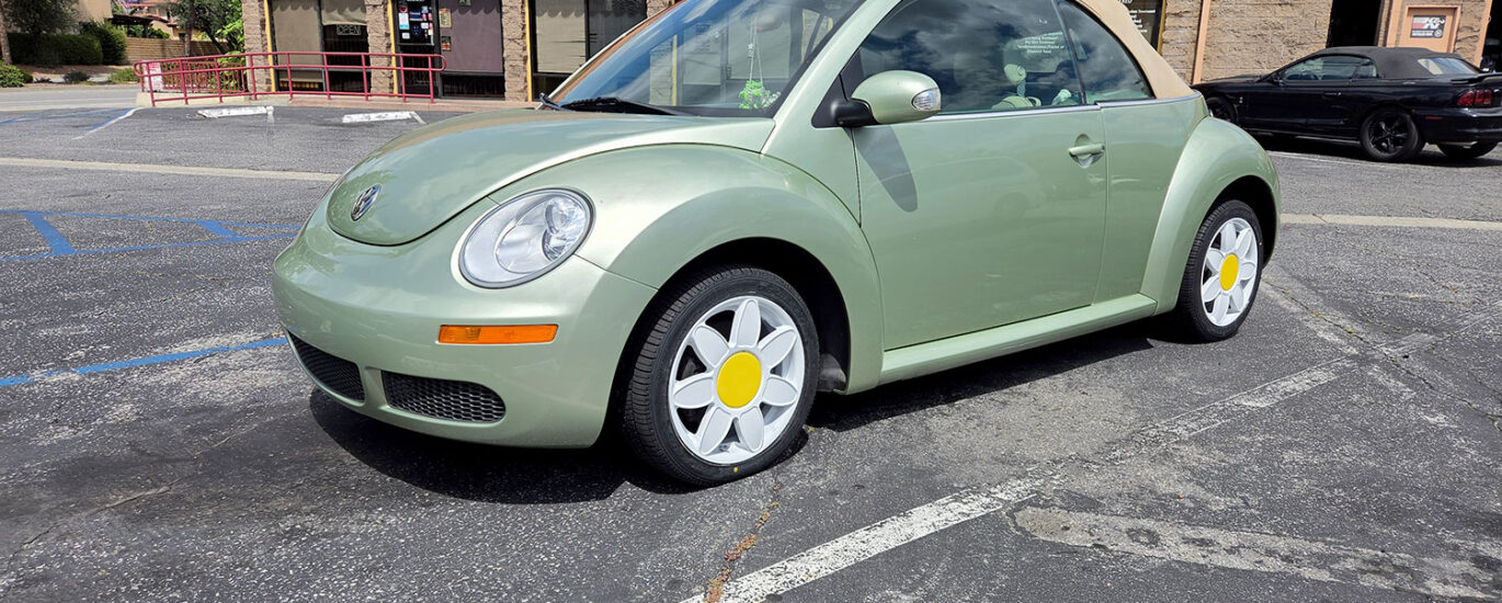 VW Beetle with Flower Wheels